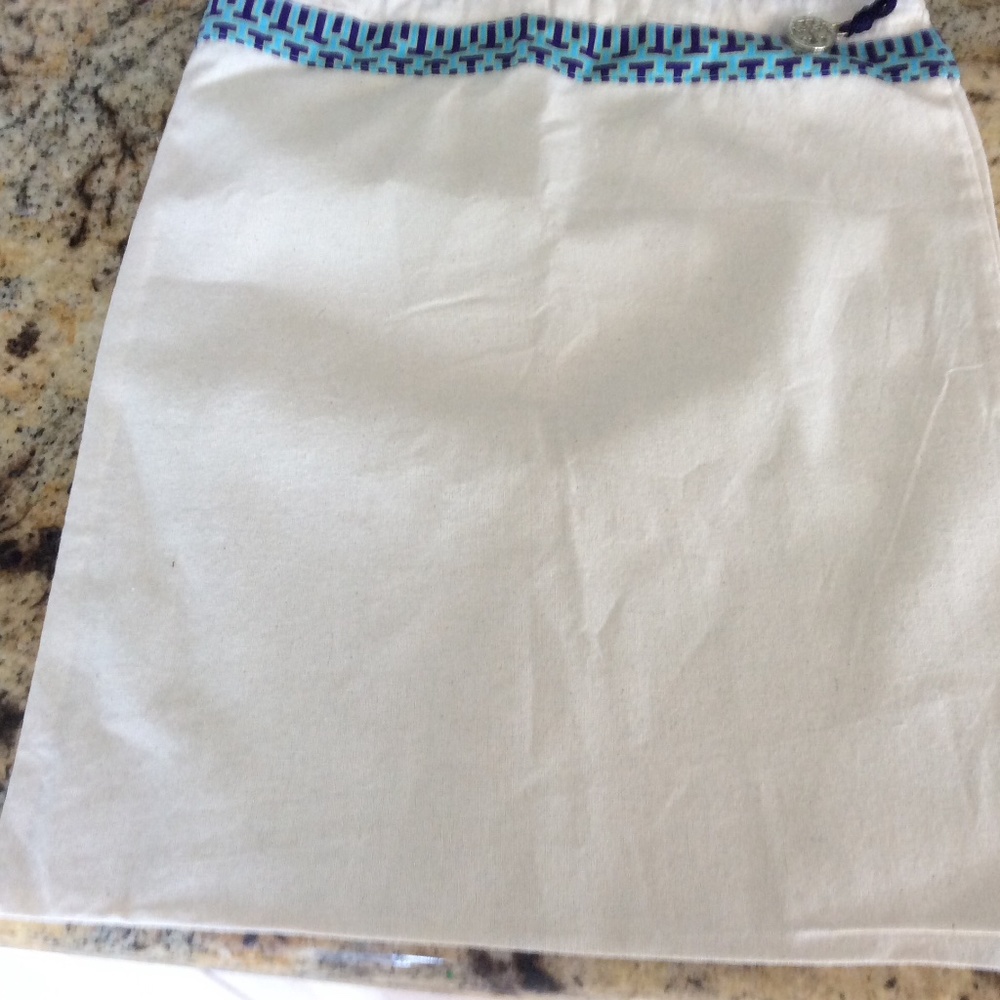 New Tory Burch Canvas Shoe Bag/Dust bag for shoes or purse 12 x 14.5 great shape